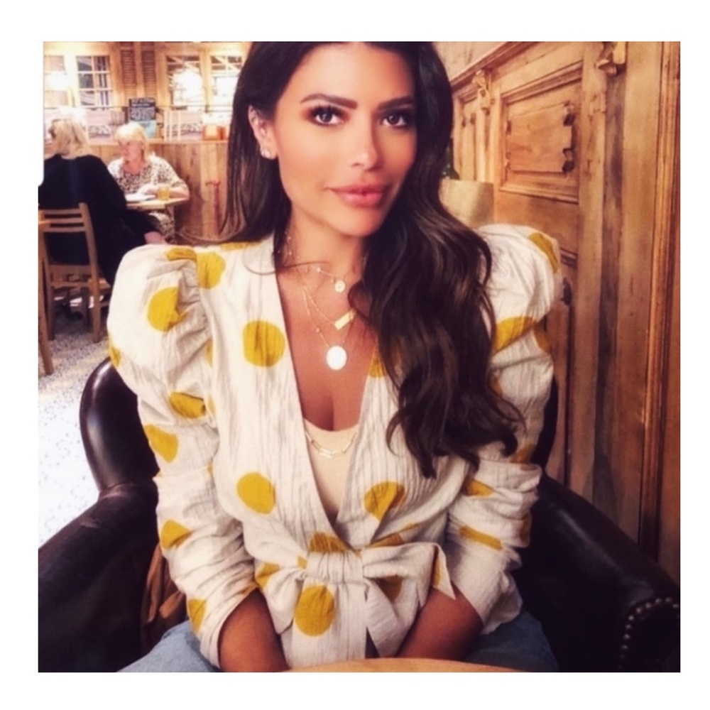 Zara Polka Dot Bow shirt